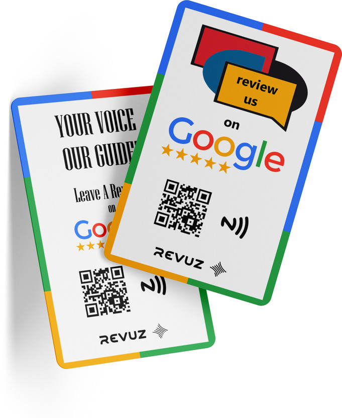 REVUZ Google Review QR/NFC Card - Instant Link Activation Business Card(White, Pack of 1)