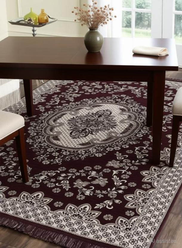 THE FRESH LIVERY 4 ft  X 6 ft Cotton Carpet(Rectangle, Brown)