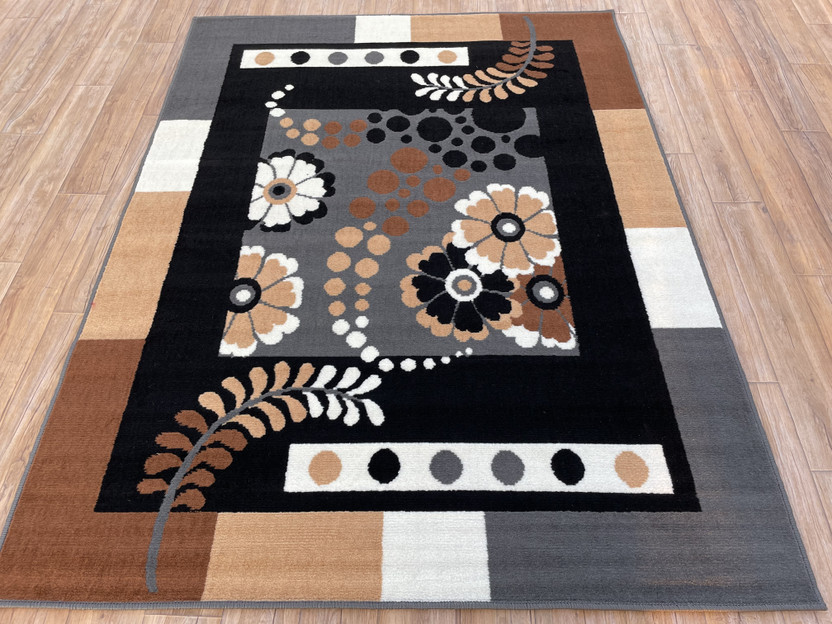 HR CARPET 3 ft.  X 5 ft. Acrylic Carpet(Rectangle, Grey)