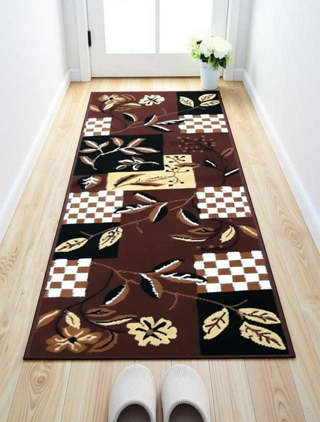 SM Handloom CARPET 2 ft  X 5 ft Silk Runner(Rectangle, Brown)