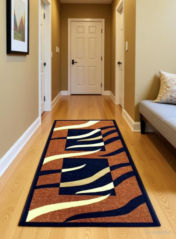 Sparklings 2 ft  X 5 ft Chenille Runner(Rectangle, Multicolor)