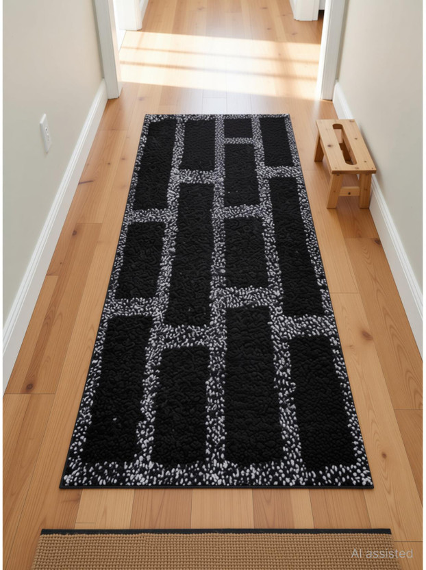 ROUSN 40 cm  X 120 cm Cotton Runner(Rectangle, Black)