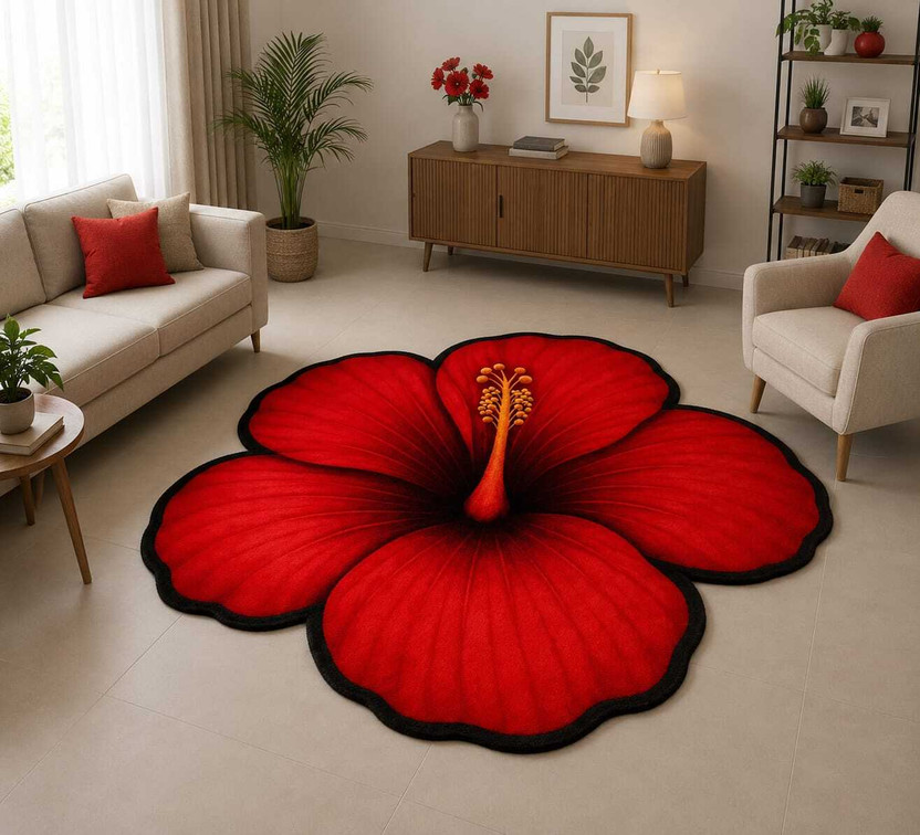 JUSTWAY 58 cm  X 58 cm Rubber Area Rug(Oval, Multicolor)