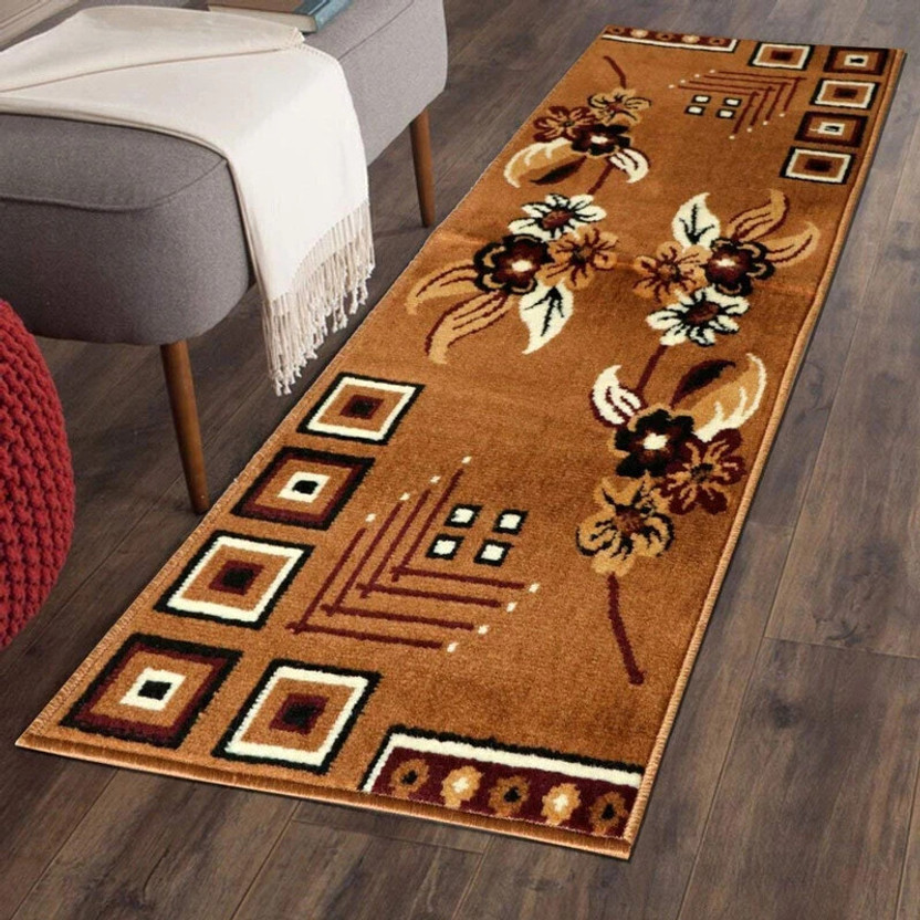Alina International 5 ft  X 1.5 ft Acrylic Runner(Rectangle, Gold)