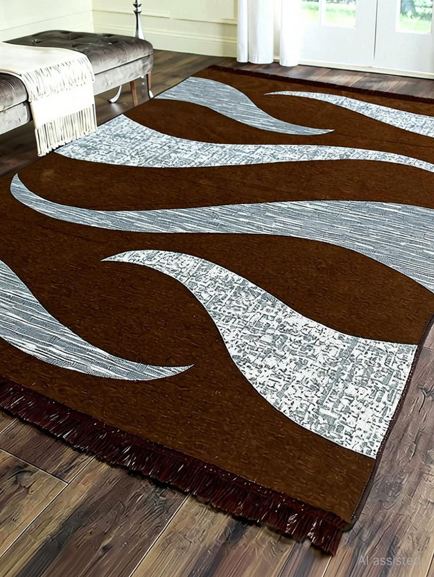 RADECOR 5 ft  X 7 ft Velvet Carpet(Rectangle, Multicolor)
