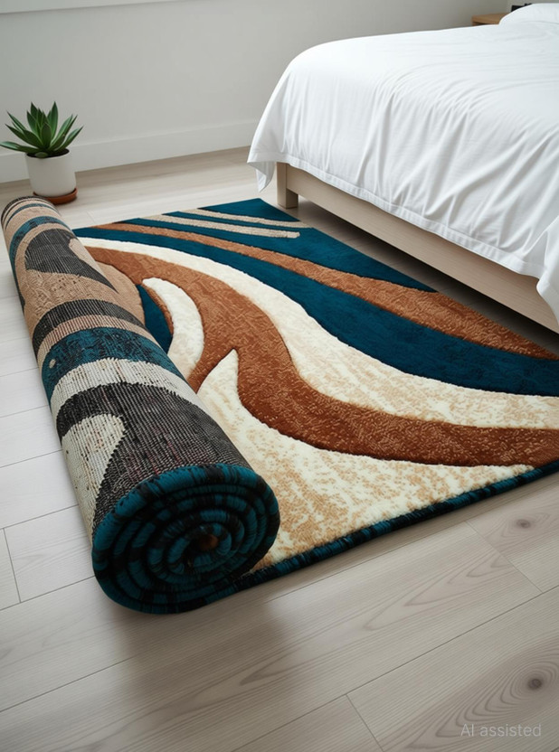 R CARPETS 5 ft  X 7 ft Silk Carpet(Rectangle, Multicolor)