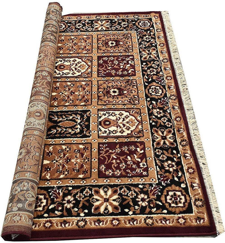 Acarpet 6.5 ft  X 5 ft Acrylic Carpet(Rectangle, Brown)