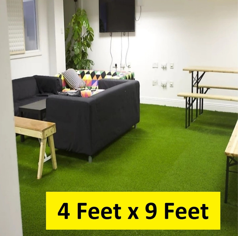 COMFY HOME Artificial Grass Door Mat(Green, Small)