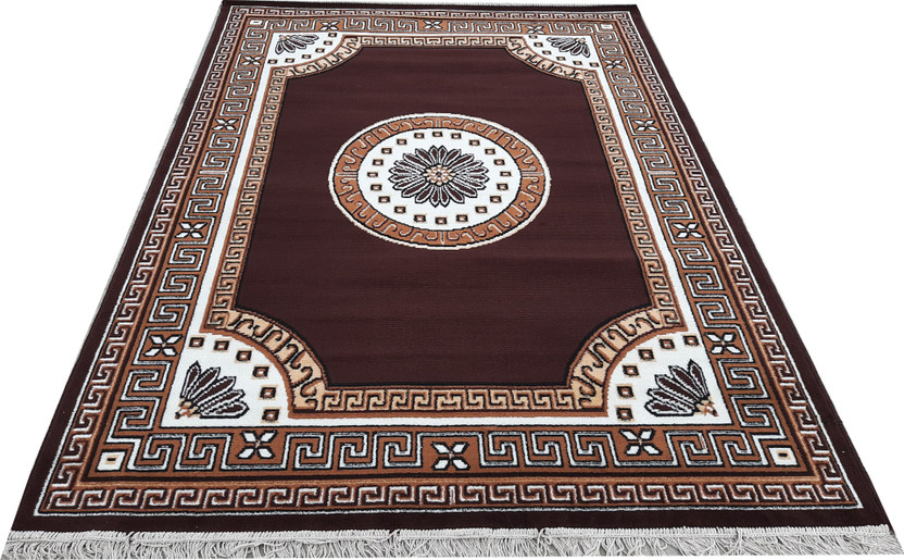CARPETCENTER 5 ft  X 3 ft Acrylic Carpet(Rectangle, Brown)