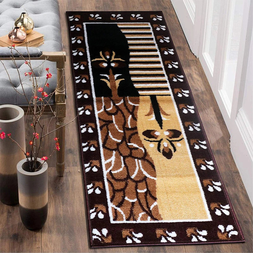 Acarpet 5 ft  X 2 ft Acrylic Runner(Rectangle, Brown)