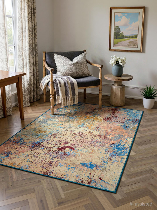 Dream Weaverz 91.44 cm  X 152.4 cm Silk Carpet(Rectangle, Multicolor)
