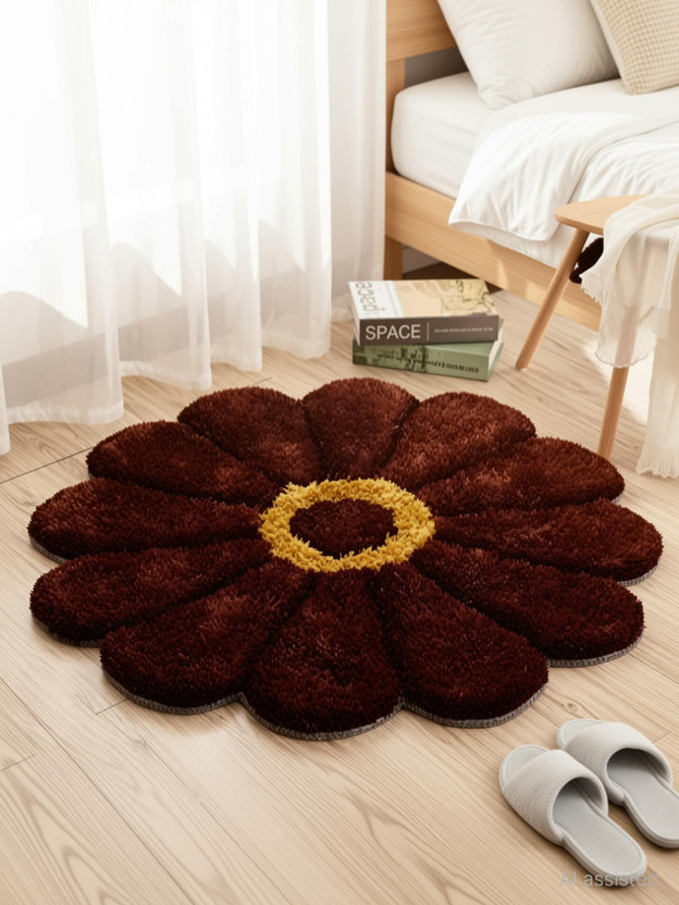 shopgallery shopgallery 2 ft  X 2 ft Polyester Area Rug(Circle, Brown) - Flipkart Deal