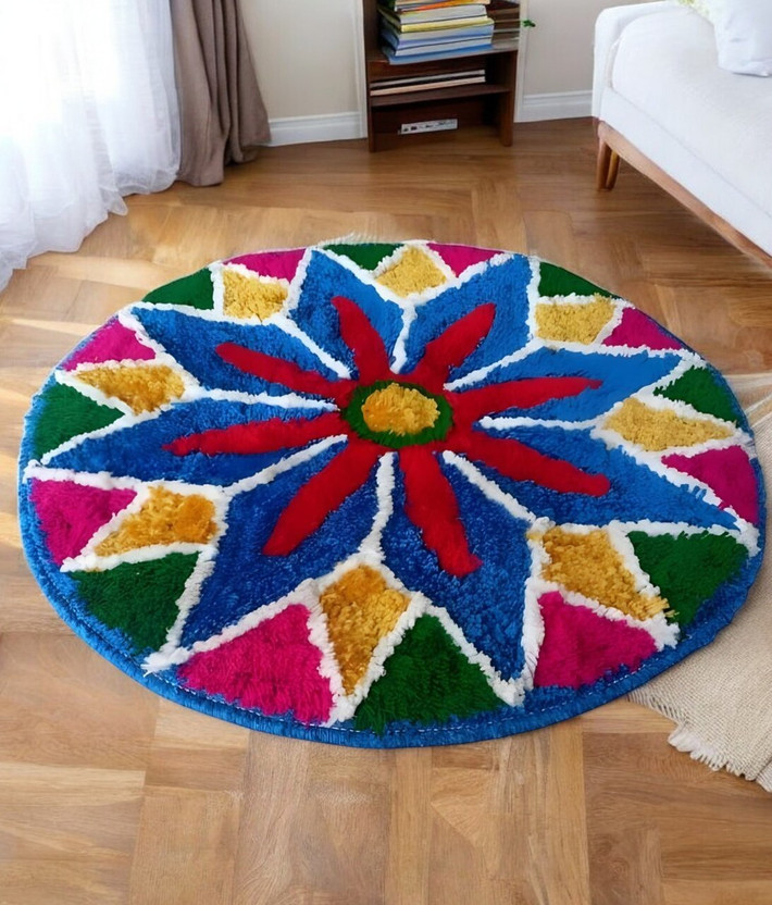 Rylie 60 cm  X 60 cm Cotton Area Rug(Circle, Multicolor)
