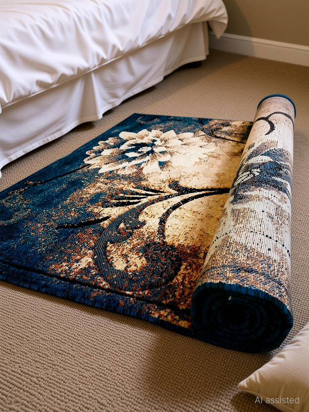 R CARPETS 5 ft  X 7 ft Silk, Wool Carpet(Rectangle, Multicolor)