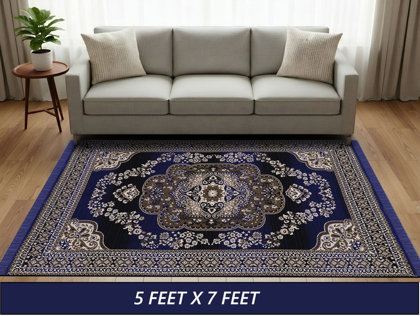 Nendle 137 cm  X 203 cm Acrylic Carpet(Rectangle, Blue)