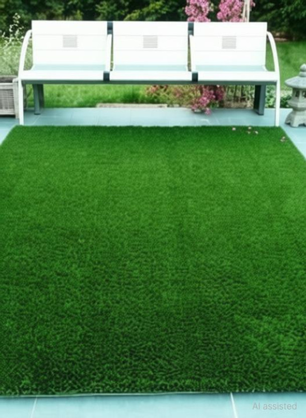 Habitat 6 ft  X 4 ft Synthetic Carpet(Rectangle, Green)