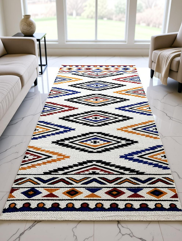 JAITVIK 61 cm  X 153 cm Cotton Runner(Rectangle, Multicolor)
