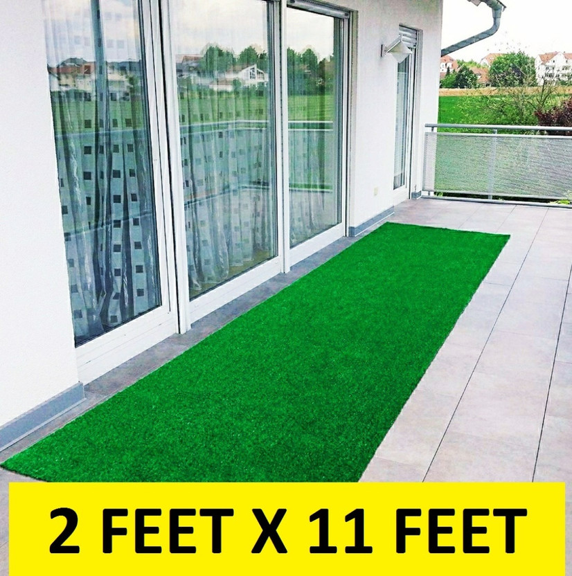 GULISTAAN 2 ft  X 11 ft Polypropylene Carpet(Rectangle, Green)