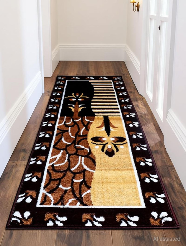 SM SM Handloom CARPET 2 ft  X 5 ft Silk Runner(Rectangle, Brown) - Flipkart Deal