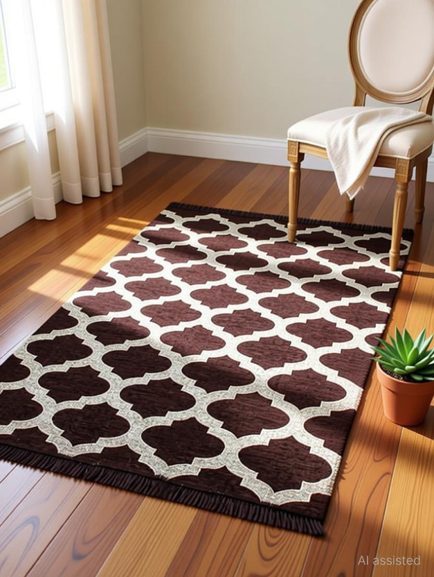 Shivkirpa Shivkirpa 5 ft  X 212 cm Chenille Carpet(Rectangle, Brown) - Flipkart Deal