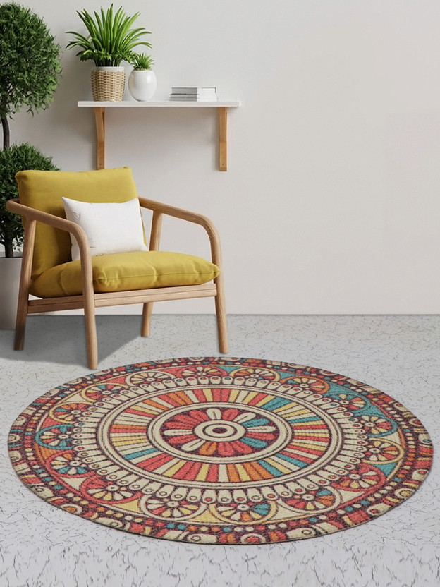 BELLA BELLA TRUE 90 cm  X 90 cm Cotton Area Rug(Circle, Multicolor) - Flipkart Deal