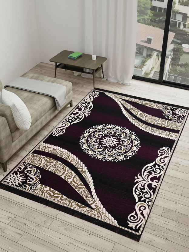 NCS 5 cm  X 7 cm Velvet Carpet(Rectangle, Multicolor)