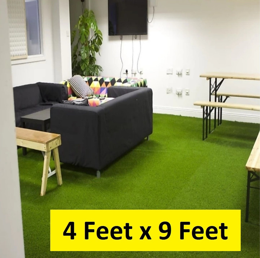COMFY HOME 2 ft  X 9 ft Polypropylene Carpet(Rectangle, Green)