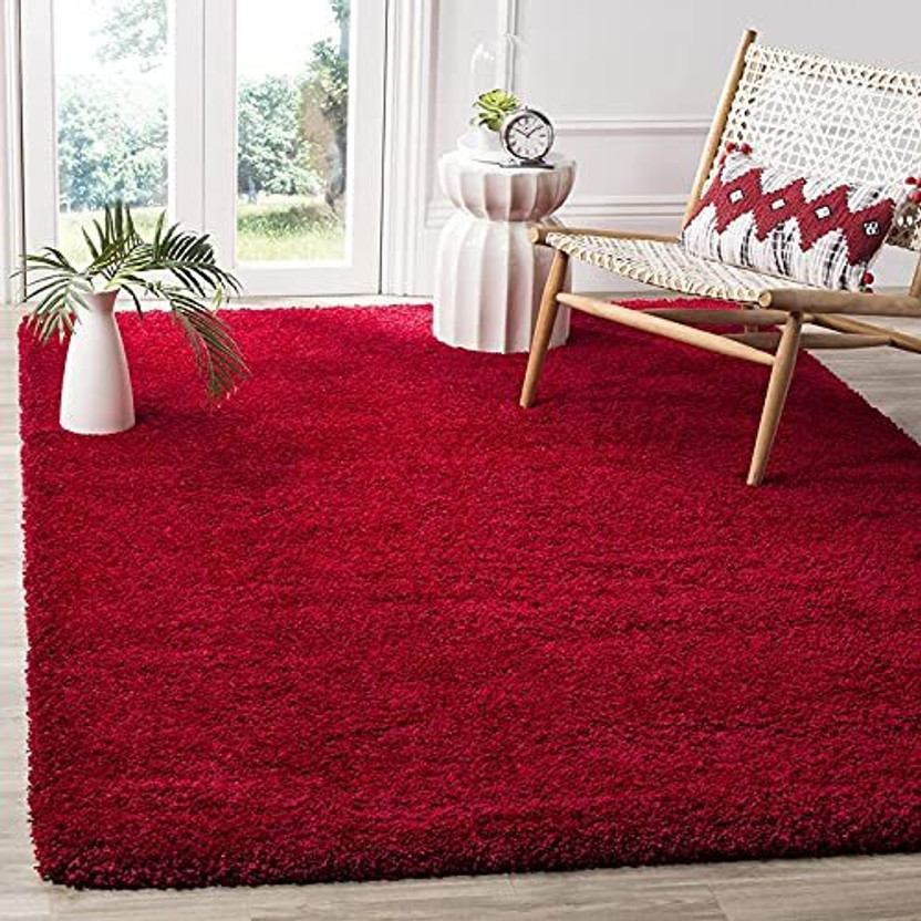 HR CARPET 3 ft.  X 5 ft. Polyester Carpet(Rectangle, Red)