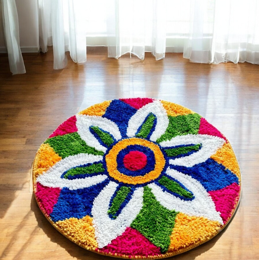 Rylie 60 cm  X 60 cm Cotton Area Rug(Circle, Multicolor)