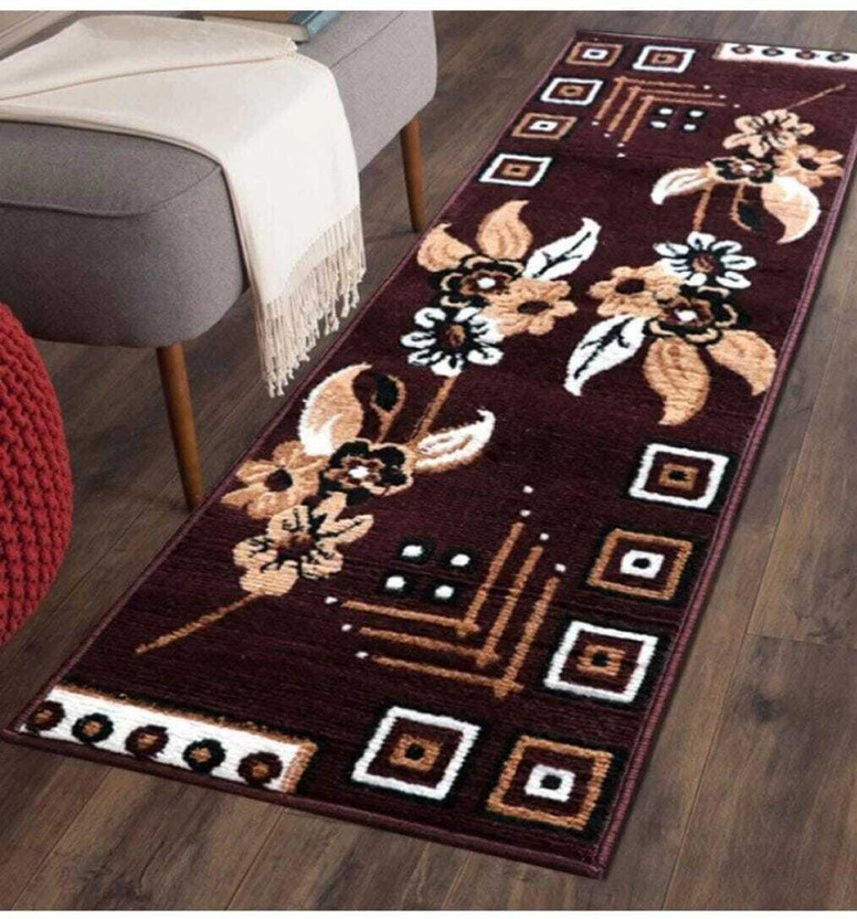 AfCarpets 50 cm  X 150 cm Acrylic Carpet(Rectangle, Brown)