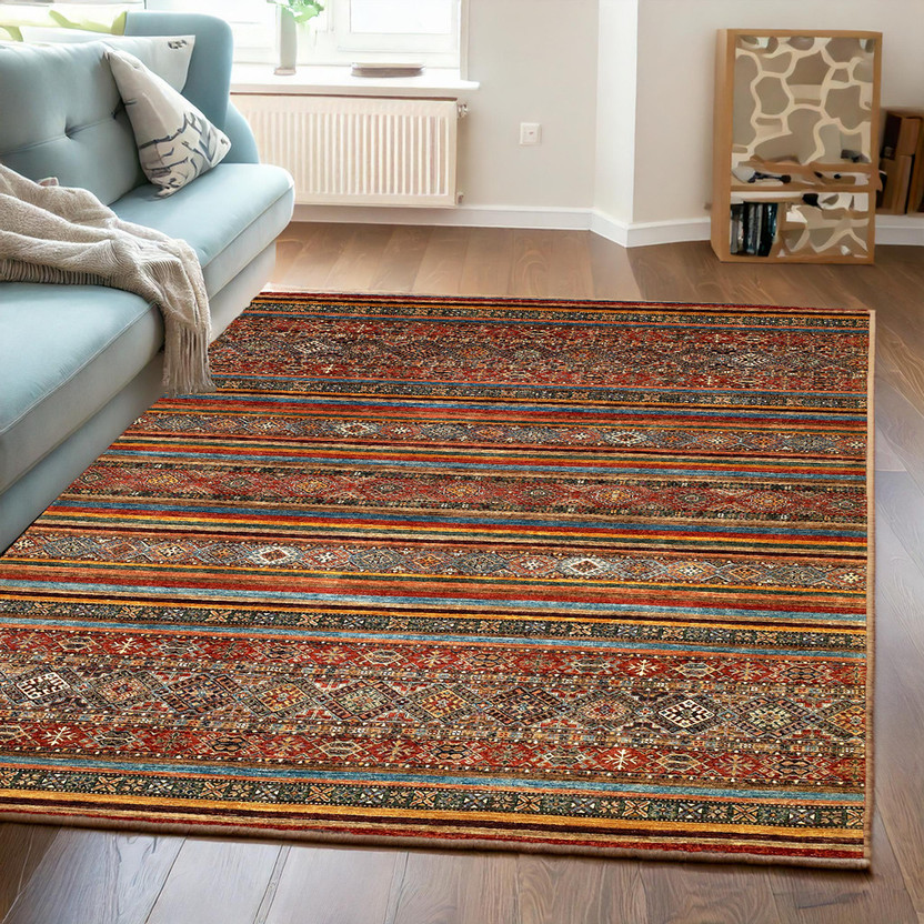 Ishro Home 92 cm  X 153 cm Polyester Carpet(Rectangle, Red)