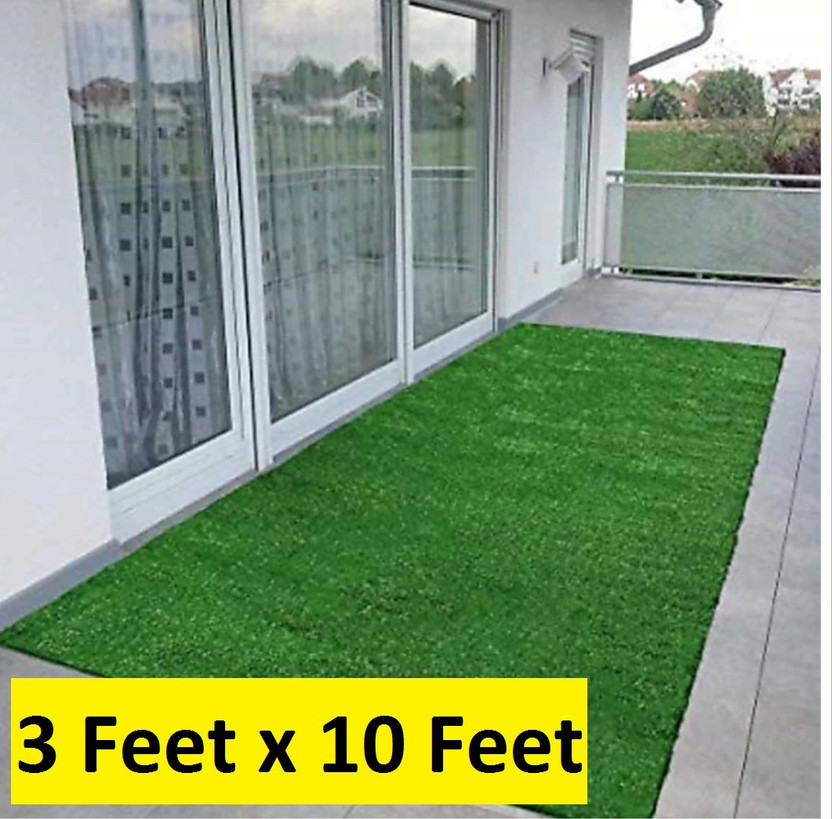 COMFY HOME 3 ft  X 300 cm Polypropylene Carpet(Rectangle, Green)