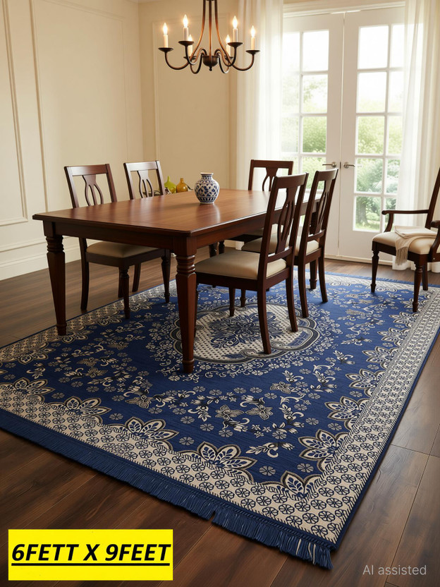 NCS 6 ft  X 9 ft Velvet Carpet(Rectangle, Grey)