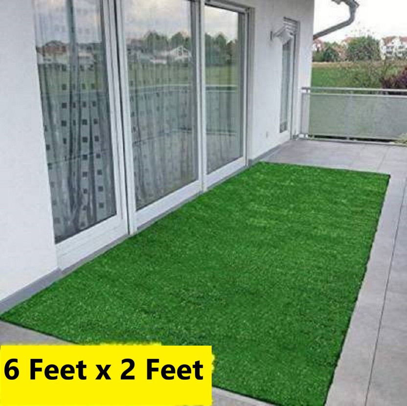 GREENGRASS Artificial Grass, PP (Polypropylene), PVC (Polyvinyl Chloride) Door Mat(Green, Large)