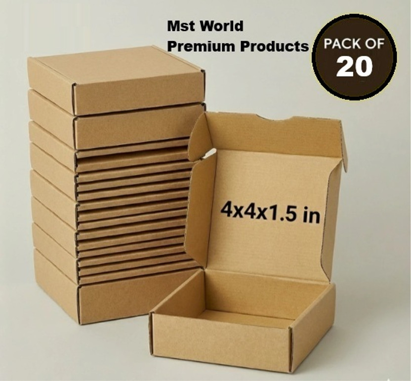mstworldin Corrugated Cardboard Gift Packaging, packing material box, Jewelry, Bangles, Bracelet, Watches, Ecommerce Box Packaging Box(Pack of 20 Brown)