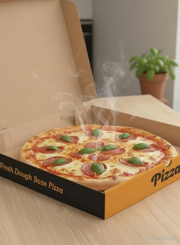 MALANI STORES Pizza Box Cardboard Printed Pizza Boxes, Durable 3-Ply Corrugated, Ideal forFood PACK OF 50,8 INCH Packaging Box(Pack of 50 Multicolor)