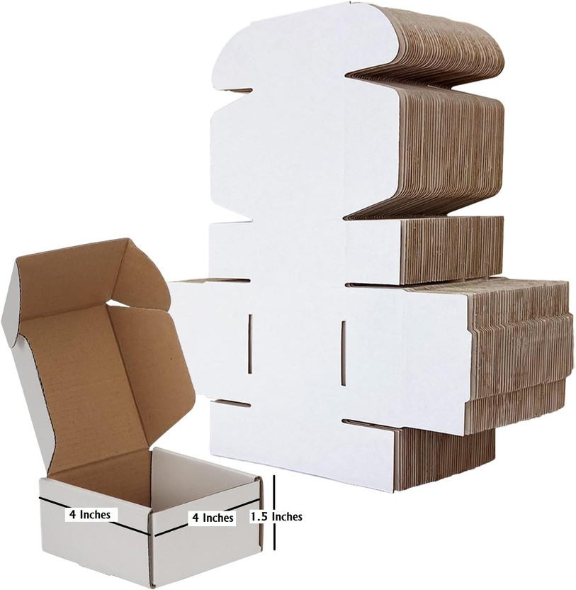 Prockage Self-Locking Box Cardboard for Small Business, Gift, Ecommerce Packing Packaging Box(Pack of 20 White)