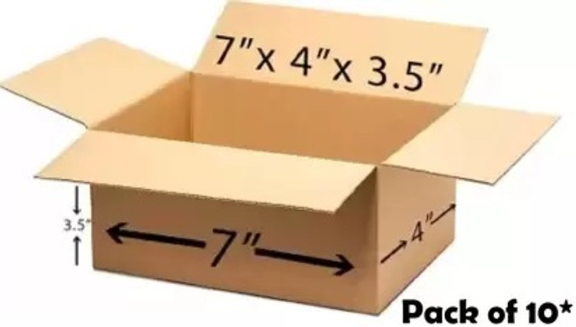 SHREE TIRUPATI REFRACTORIES AND CERAMICS Corrugated Cardboard 3 PLY SIZE: LENGTH: 7 Inch WIDTH: 4 Inch HEIGHT: 3.5 Inch-PREMIUM QUALITY Packaging Box(Pack of 10 Brown)