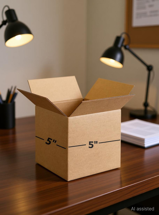 BnM Corrugated Craft Paper Size :-3Ply Corrugated packing box 5X5X5 INCH Packaging Box(Pack of 25 Brown)