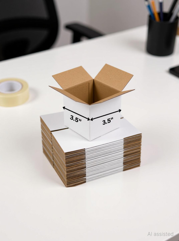 box and board Corrugated Cardboard Packaging Box(Pack of 50 White)