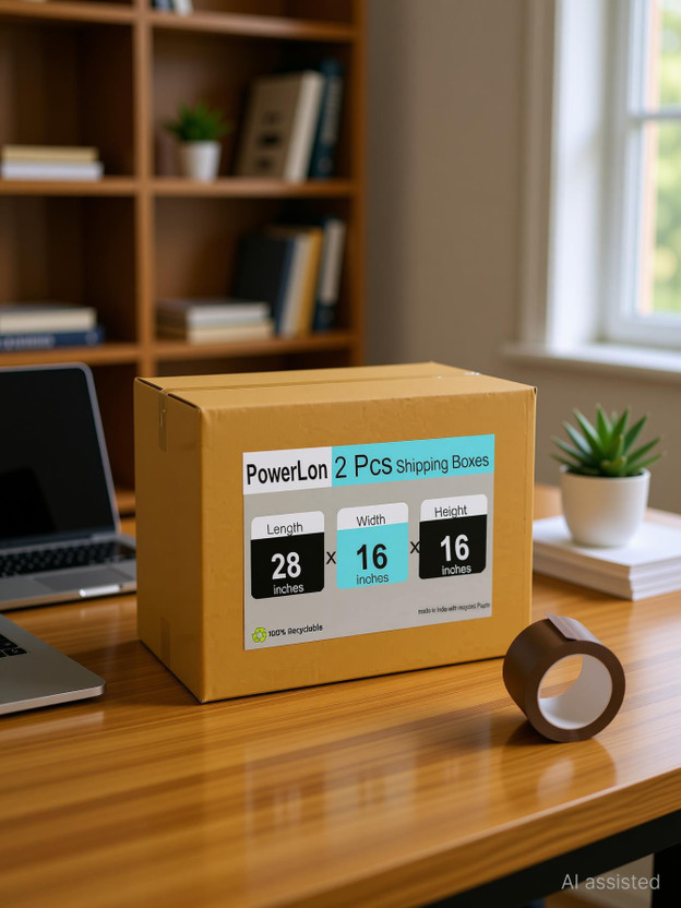 POWERLON Corrugated Cardboard Shifting, Packing, Moving and Muliti propose, Box Size : 28x16x16 Inch Packaging Box(Pack of 2 Brown)