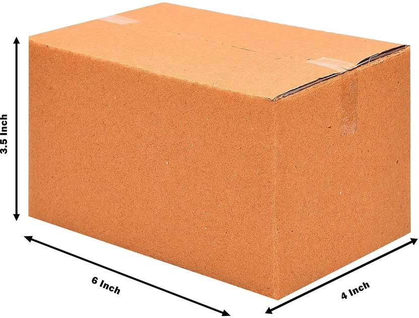 JIA INDUSTRIES Corrugated Cardboard, Craft Paper, Paper Square Box Packaging Material, 6x4x3.5 Inch Packaging Box(Pack of 50 Brown)