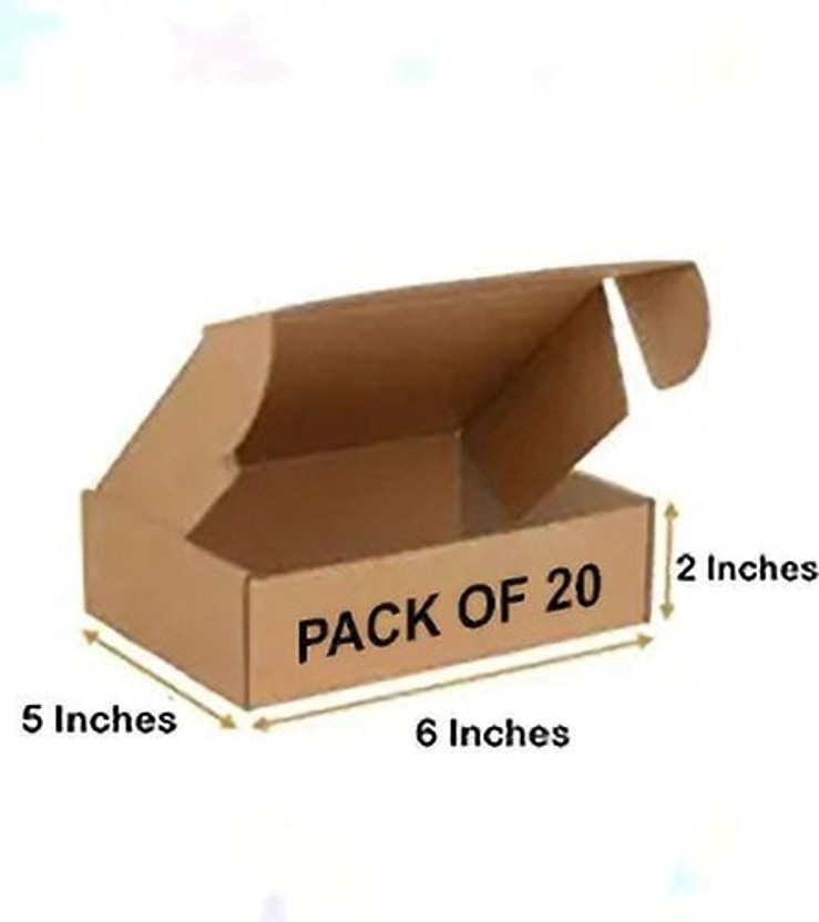 Shiresh Self-Locking Box Cardboard Packaging Packaging Box(Pack of 20 Brown)