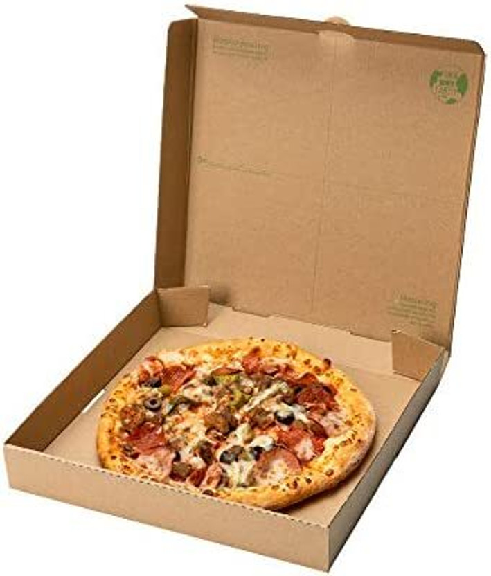 MALANI STORES Pizza Box Cardboard, Craft Paper, Paper 3 Ply corrugated pizza box size :-7x7x1.5 inch Packaging Box(Pack of 50 Brown)