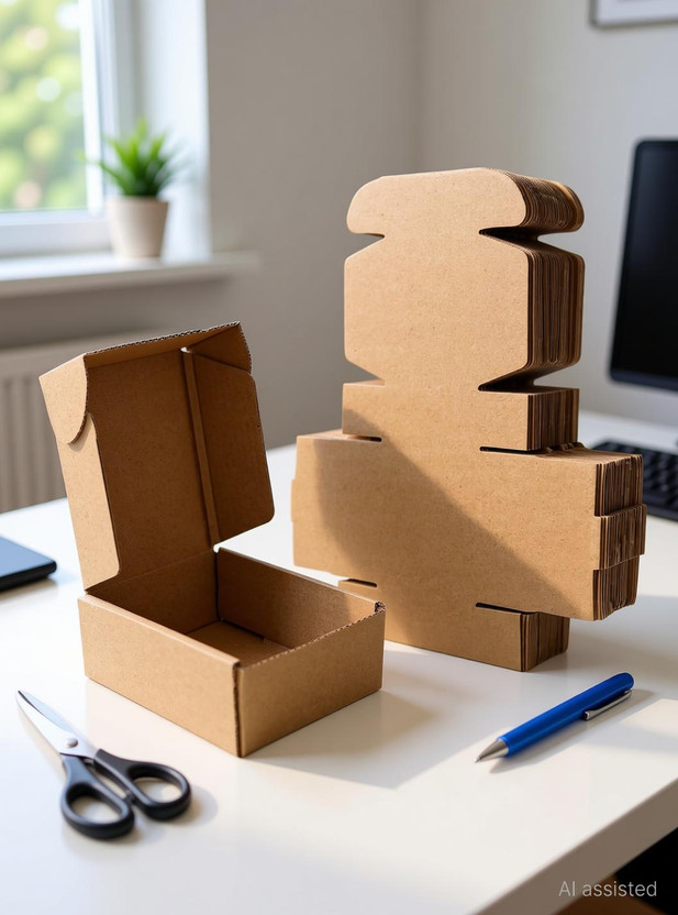 MALANI STORES Self-Locking Box Craft Paper Size :-3Ply Corrugated packing box 4X4X1.5 INCH Packaging Box(Pack of 25 Brown)