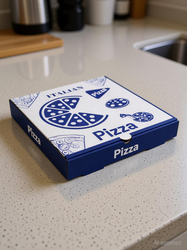 ND PACKAGING HOUSE Pizza Box Cardboard Packaging and transporting hot pizza; takeaway and delivery services. Packaging Box(Pack of 50 Multicolor)