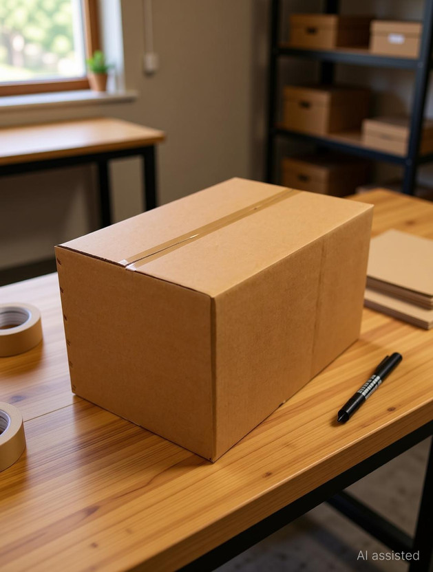 MALANI STORES Corrugated Craft Paper 5Ply corrugated box size :-18X12X12 INCH Packaging Box(Pack of 5 Brown)