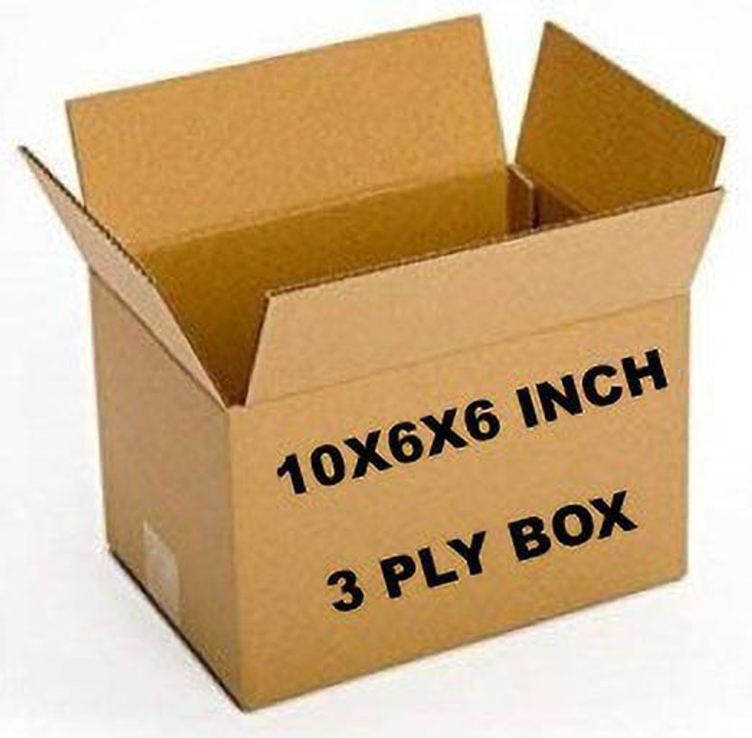 SHREE TIRUPATI REFRACTORIES AND CERAMICS Corrugated Cardboard Corrugated box 3-ply for packing SMALL SIZE- 10x6x6 inch - Pack of 50 Boxes - 120 GSM virgin paper Packaging Box(Pack of 50 Brown)