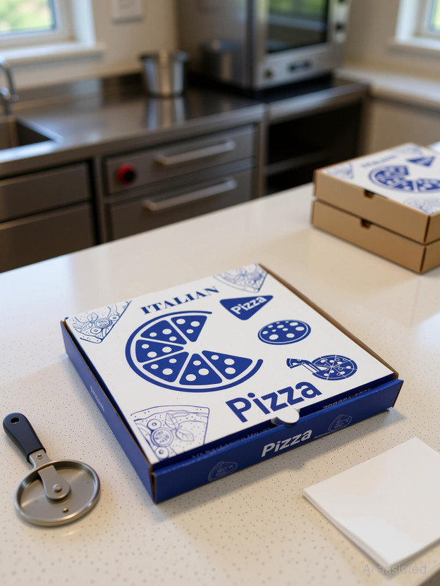 ND PACKAGING HOUSE Pizza Box Cardboard Packaging and transporting hot pizza; takeaway and delivery services. Packaging Box(Pack of 50 Multicolor)