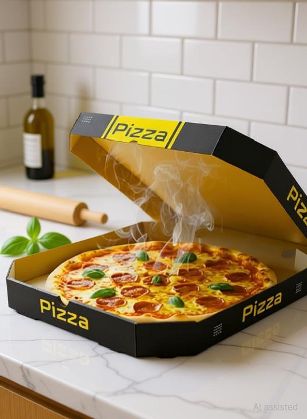 MALANI STORES Pizza Box Craft Paper Packaging Box(Pack of 25 Multicolor)